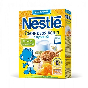 Nestle каша молочная гречневая с курагой (1 ступень) 250 гр