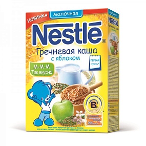 Nestle каша молочная гречневая c яблоком (1 ступень) 250 гр
