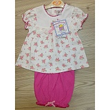 Smart Baby платье-туника с бриджами, выш. Цветы, рюши  р.6,12,18 мес. 100%хл.,14 шт